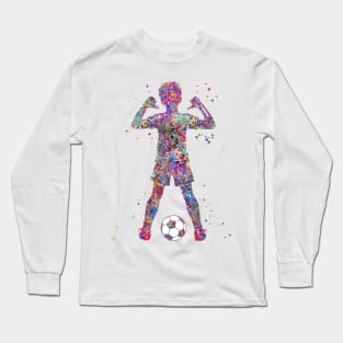Boy Soccer Player Long Sleeve T-Shirt